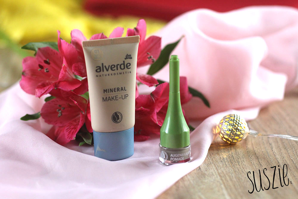 In de mix: Alverde Mineral Make-up en Alverde Augenbrauen-pomade