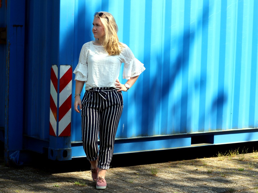 Outfit: Striped Paperbag Pants