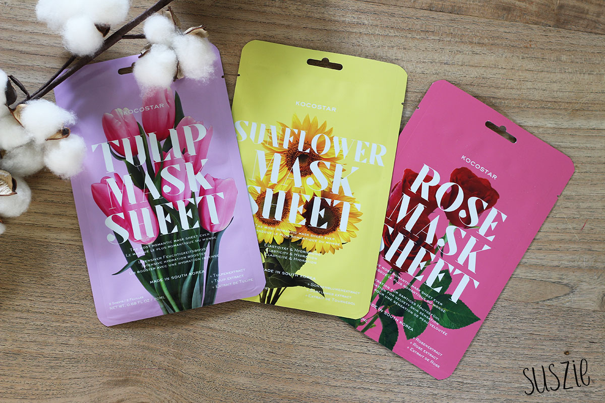 Kocostar maskers: Rose, Tulip en Sunflower